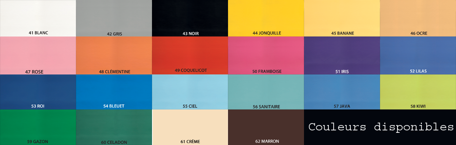 Nuancier Ecopostural 22 couleurs disponibles