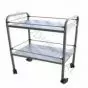 2 shelves inox trolley, with adjustable rail