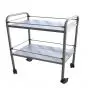 2 shelves inox trolley, with adjustable rail