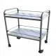 2 shelves inox trolley, with adjustable rail