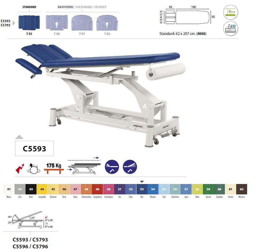 Electric Massage Table in 2 parts Ecopostural C5593 for €1,933.92