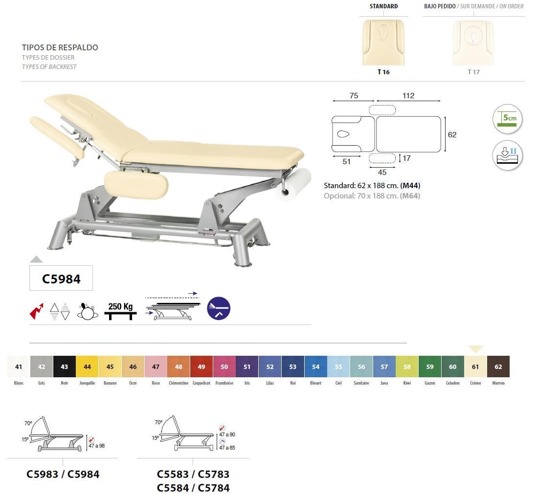 Electric Massage Table in 2 parts Ecopostural C5584 for €3,024.00