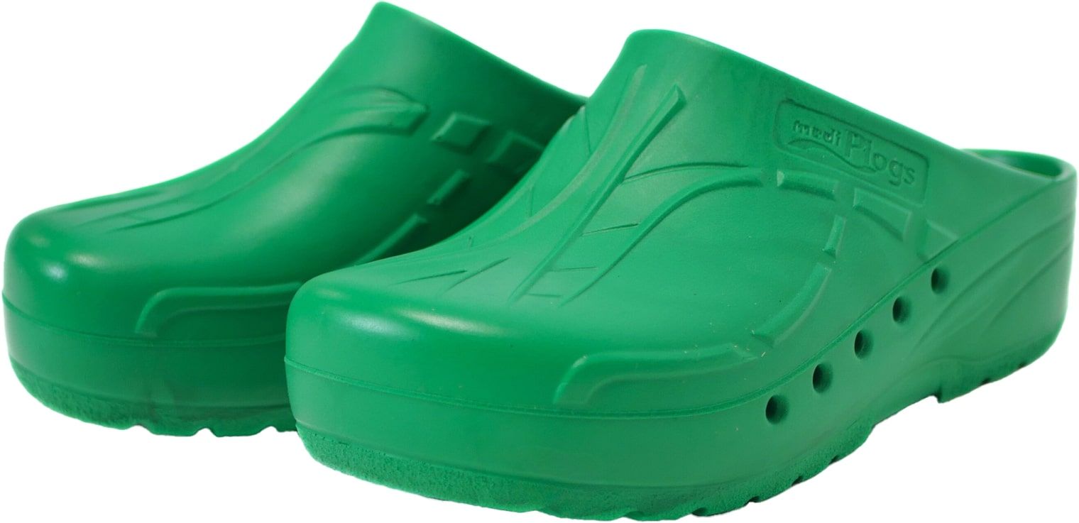 Green unperforated surgical clogs Mediplog for in Nursing clogs