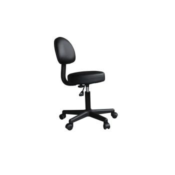 Revolving Classic Stool with Backrest in Black Mediprem
