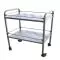 2 shelves inox trolley, with adjustable rail