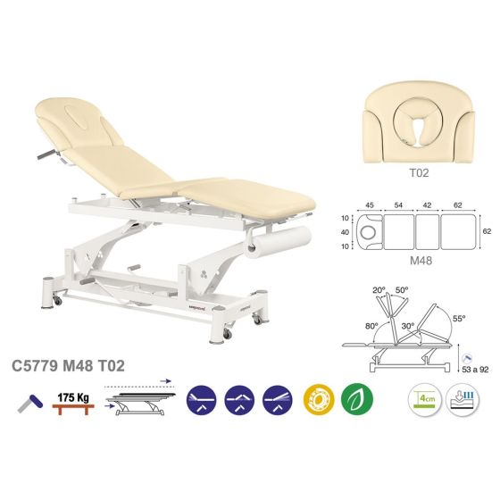 Hydraulic Massage Table in 4 sections Ecopostural C5779 for €2,688.00