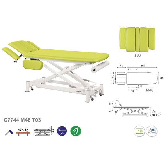 Hydraulic Massage Table with armrests Ecopostural C7744 for €2,328.00