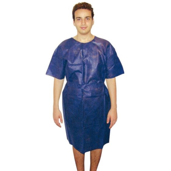 Chemise d’opéré bleue opaque en polypropylène PROFIL SHIRT LCH sachet de 10 chemises