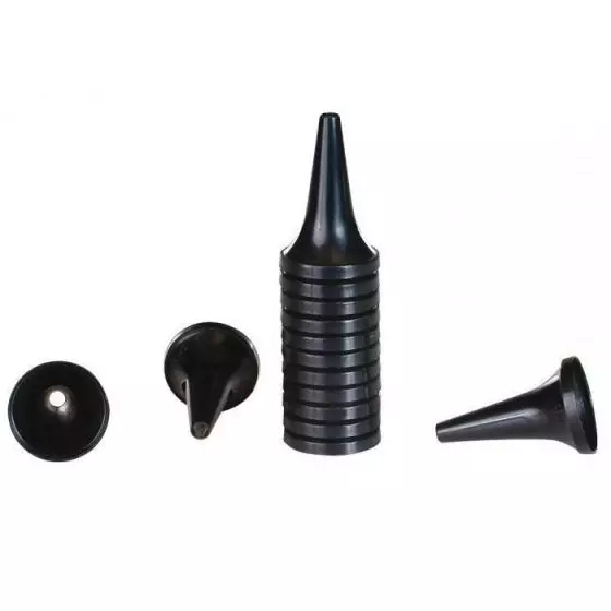 Bag of 1000 black otoscope tips diameter 2,5 mm or 4 mm