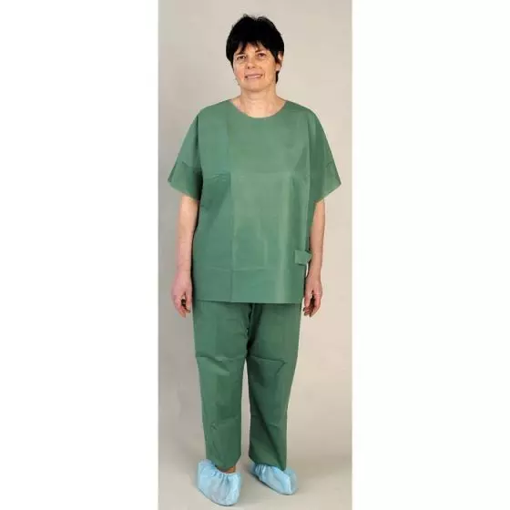 Pyjama PROFIL TUNIC vert non stérile LCH sachet de 5 ensembles