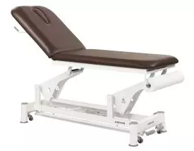 Ecopostural 2 section electric table with circular rail foot control C3533